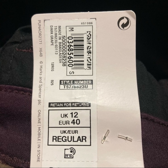 PER UNA Sz 12 Roma  Rise Straight Luxe Feel Rhinestone Embellished Jeans - Picture 6 of 12